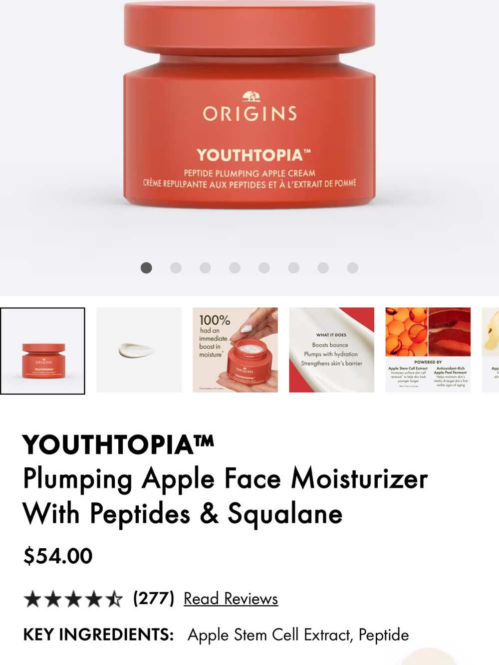 Origins Youthtopia Peptide Plumping Cream-New